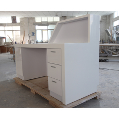 Simple Design Barber Shop Reception Desk White Table Office Furniture