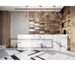 Corian Marble Office Furniture 5 Star Hotel Luxurious Reception Desk