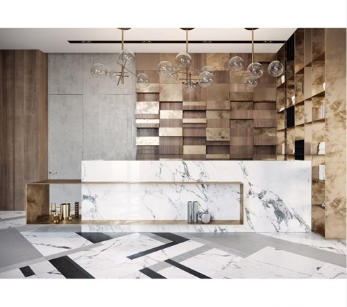 Corian Marble Office Furniture 5 Star Hotel Luxurious Reception Desk