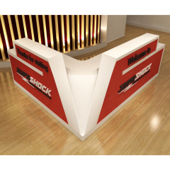 Glossy Color Exhibition Reception Desk with Custom Made Logo