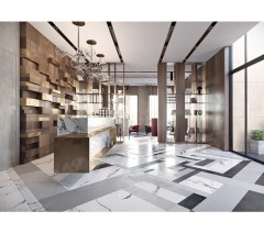 Corian Marble Office Furniture 5 Star Hotel Luxurious Reception Desk