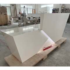 Airport Information Desk White Staight Shaped Reception Counter
