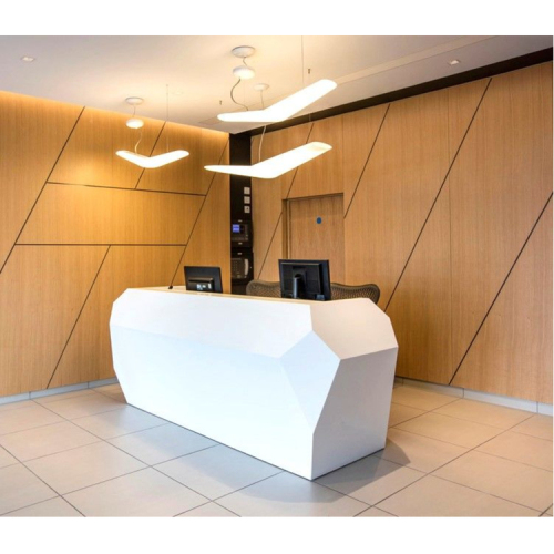 Office Computer Table and Chair I Shaped Reception Desk