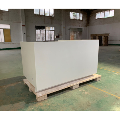 Matte White Front Desk Table Small Checkout Counter