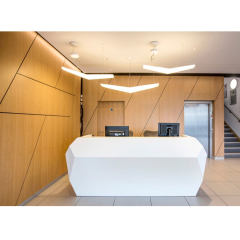 Office Computer Table and Chair I Shaped Reception Desk