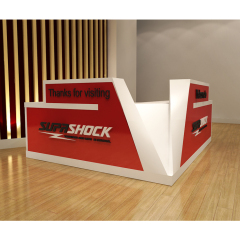 Glossy Color Exhibition Reception Desk with Custom Made Logo