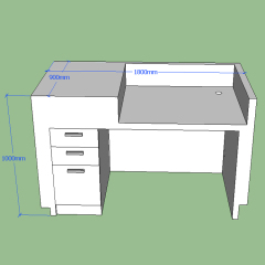Matte White Front Desk Table Small Checkout Counter