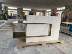 Corian Marble Office Furniture 5 Star Hotel Luxurious Reception Desk