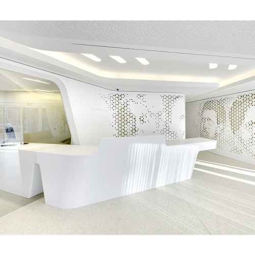 Hair Salon Office Middle Size Furniture Solid Surface Reception Desk Design