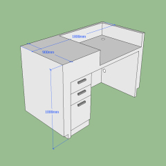 Matte White Front Desk Table Small Checkout Counter