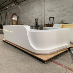 U Shape Large Size Hall Information Table Round Reception Counter Desk