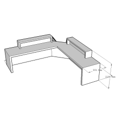 V Shape Side Table Front Desk Reception Salon Reception Desks