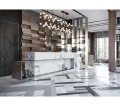 Corian Marble Office Furniture 5 Star Hotel Luxurious Reception Desk
