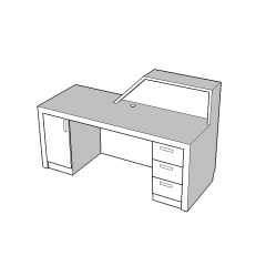 Simple Design Barber Shop Reception Desk White Table Office Furniture