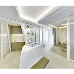 Hair Salon Office Middle Size Furniture Solid Surface Reception Desk Design