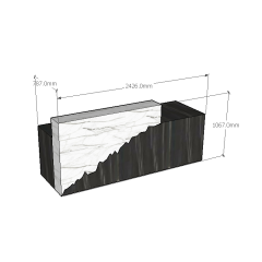 China OEM Factory Manufacture White Marble Stone Reception Desk MDF Cabinet