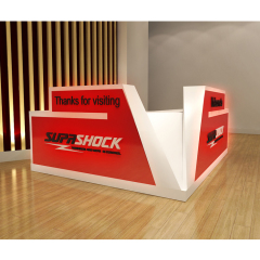 Glossy Color Exhibition Reception Desk with Custom Made Logo