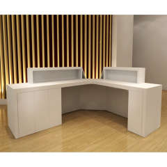 Glossy Color Exhibition Reception Desk with Custom Made Logo