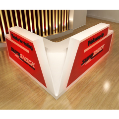 Glossy Color Exhibition Reception Desk with Custom Made Logo