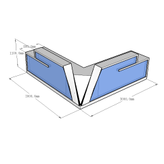 V Shape Side Table Front Desk Reception Salon Reception Desks