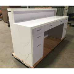 Custom Curved Small White Solid Surface Hair Nail Salon Reception Desk