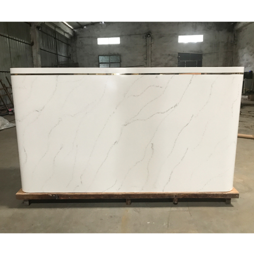 Custom Curved Small White Solid Surface Hair Nail Salon Reception Desk