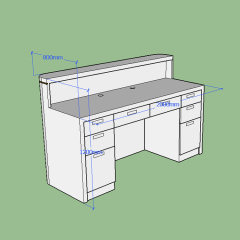 Custom Curved Small White Solid Surface Hair Nail Salon Reception Desk