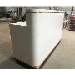 Custom Curved Small White Solid Surface Hair Nail Salon Reception Desk