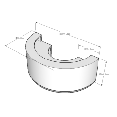 Rounded Stainless Steel Base Reception Desk with Counter