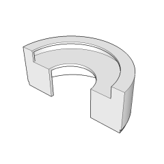 Rounded Stainless Steel Base Reception Desk with Counter