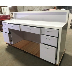 Custom Curved Small White Solid Surface Hair Nail Salon Reception Desk
