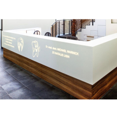Solid Wood Combined Stone Reception Desk Led Table