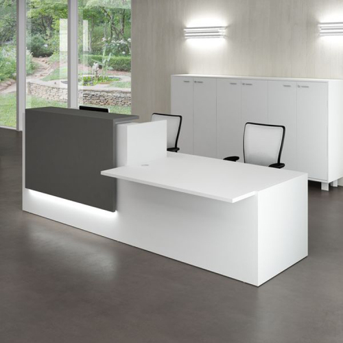 Grey Panel Led Glowing Bank Shopping Mall Salon Reception Desk