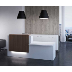 Grey Panel Led Glowing Bank Shopping Mall Salon Reception Desk