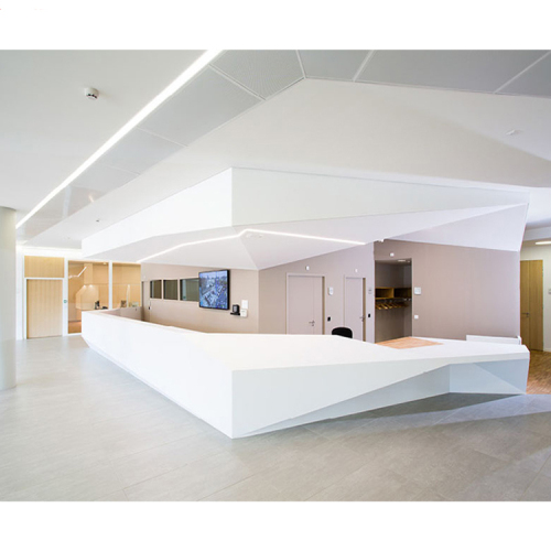 Design Hotel Reception Counter Surface Reception Desk Matte White