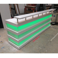 Rgb Backlit Bar Reception Desk Front Solid Surface Information Counter