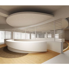 Trade Show Stone Curved Reception Desk for Showroom