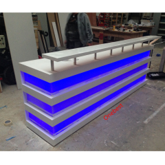 Rgb Backlit Bar Reception Desk Front Solid Surface Information Counter