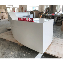 Trade Show Stone Curved Reception Desk for Showroom