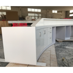 Trade Show Stone Curved Reception Desk for Showroom
