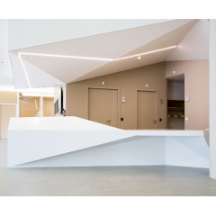 Design Hotel Reception Counter Surface Reception Desk Matte White