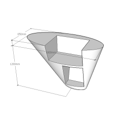 Cone Shape Stand Up Service Rception Desk Small Size