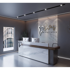 Whity Dentistry Clinic Stone Reception Desk Nurse Working Table