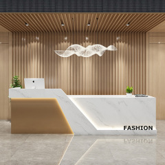 White and Gold Marble Salon Furniture Modern Polish Reception Desk