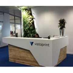 MDF and Laminate Reception Desk Body White Corian Countertop