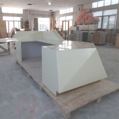 Beige Corian Color Amazon Hot Sale Fashionable Reception Desk