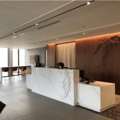 Bronze Marble Design Commercial Front Office Furniture Reception Desk
