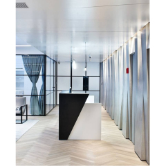 White and Blue Decorative Table Modern Supermarket Reception Service Desk
