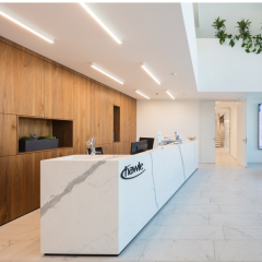 Bronze Marble Design Commercial Front Office Furniture Reception Desk