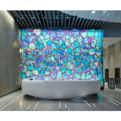 Piano Glossy Surface Reception Desk With Back Wall Decoration